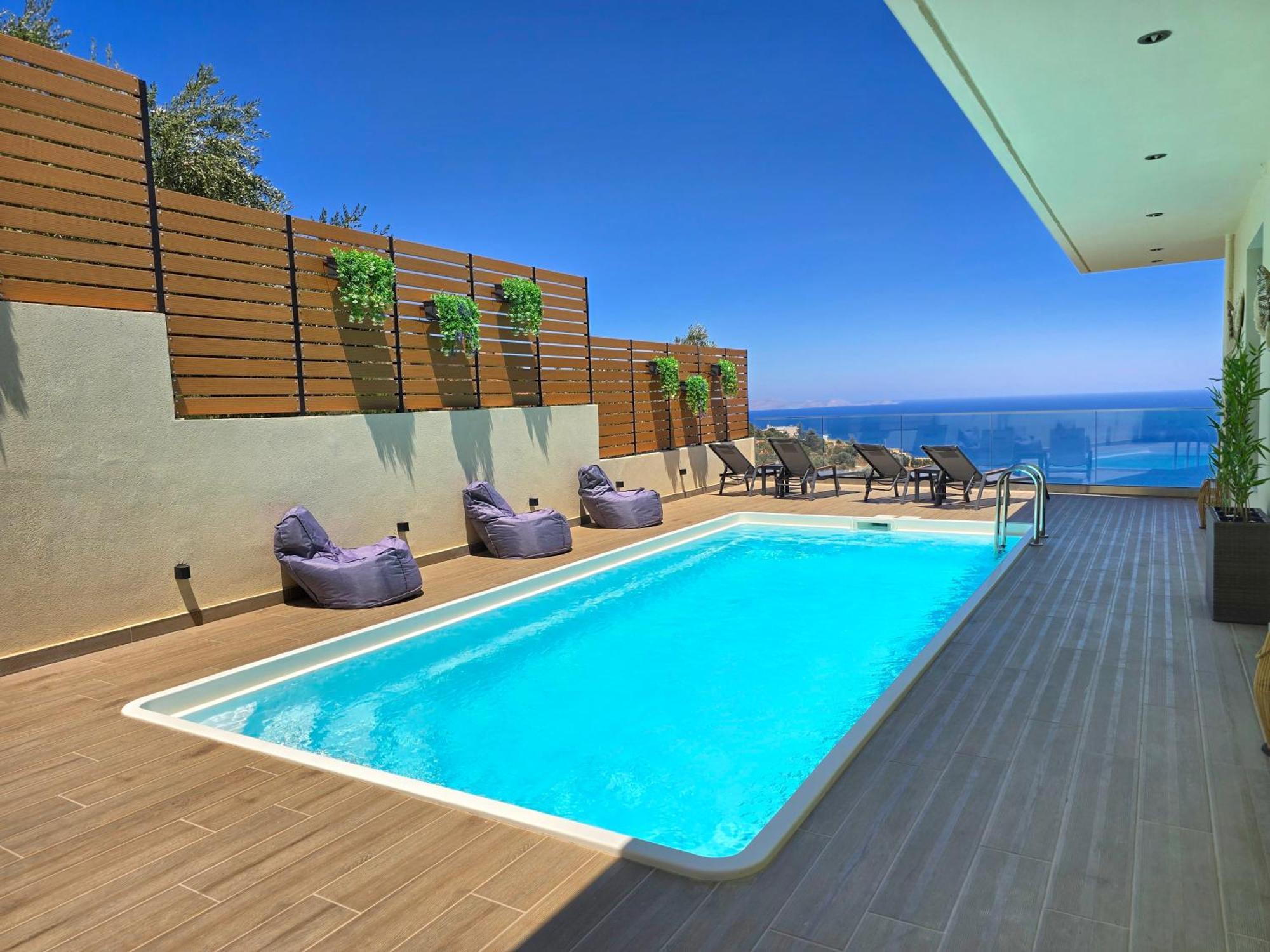 Villa Balcony, Cozy Villa With Amazing View Rodhiá Exterior foto